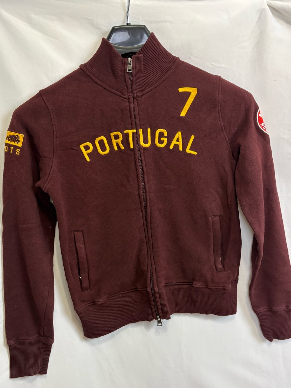 Roots Portugal 7 World Cup Soccer Full Zip Jacket- Woman’s Size Medium Maroon